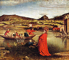 Konrad Witz. Fishing Peter (1444, Musée d'Art et d'Histoire)