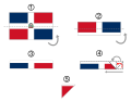 forma en que se dobla y guarda la bandera dominicana
