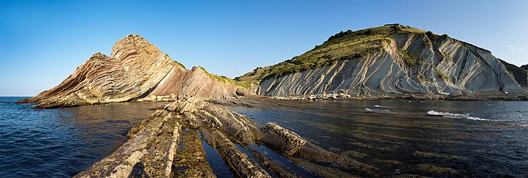 Flysch formation on Algorri beach near Zumaia